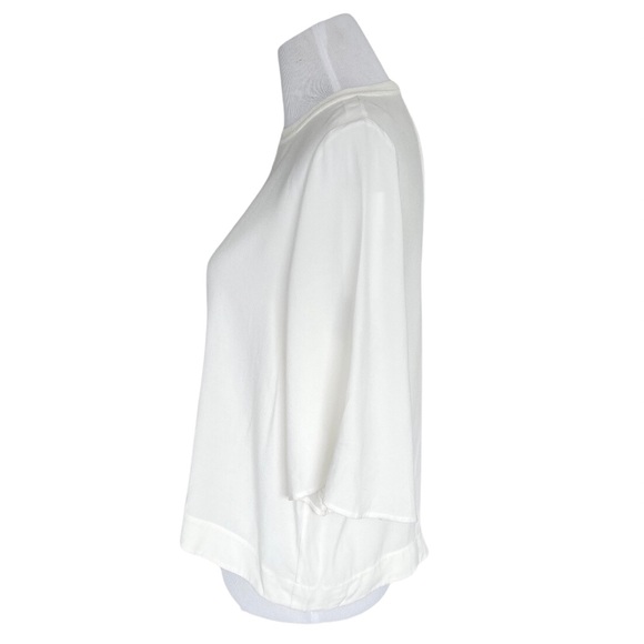 Sandro White Drapey Back Cut Out Shirt Women’s Top 2 - Picture 3 of 10